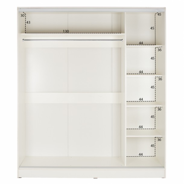 ΝΤΟΥΛΑΠΑ ΣΥΡΟΜΕΝΗ ΜΕΛΑΜΙΝΗΣ 120x60x220Yεκ. ΔΙΦΥΛΛΗ ΛΕΥΚΗ ΜΕ ΚΑΘΡΕΠΤΗ FB92460.03 3
