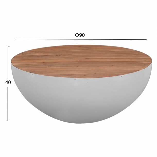 ΔΙΑΚΟΣΜΗΤΙΚΟ ΤΡΑΠΕΖΙ ΣΑΛΟΝΙΟΥ Φ90X40Yεκ. RUSTY ΜΕ ΞΥΛΟ ΑΚΑΚΙΑΣ FB98717.02 2