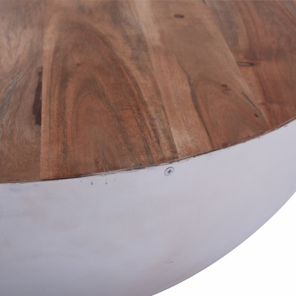 ΔΙΑΚΟΣΜΗΤΙΚΟ ΤΡΑΠΕΖΙ ΣΑΛΟΝΙΟΥ Φ90X40Yεκ. RUSTY ΜΕ ΞΥΛΟ ΑΚΑΚΙΑΣ FB98717.02 5