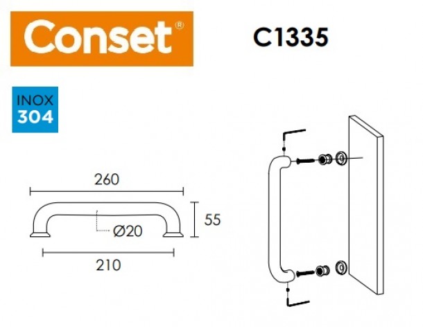 Λαβή Πόρτας C1335 - Conset 2