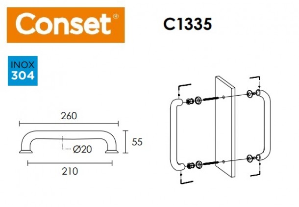 Λαβή Πόρτας C1335 - Conset 3