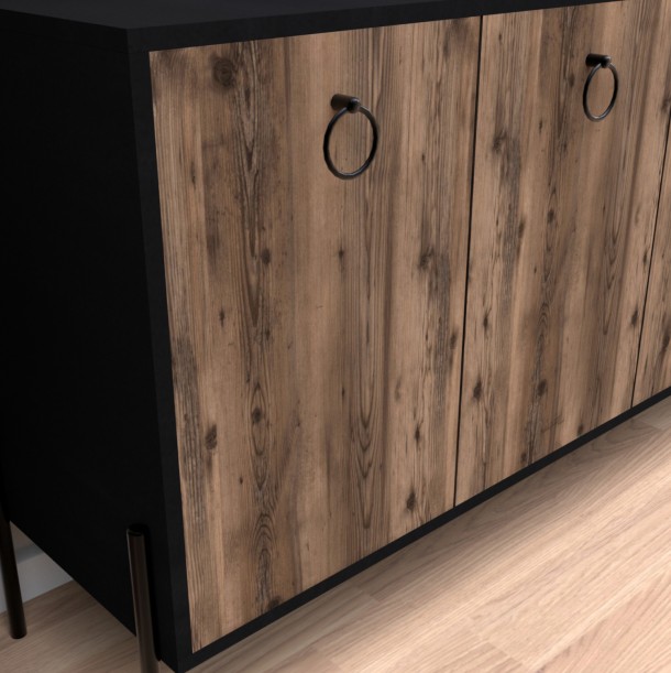 ΜΠΟΥΦΕΣ ΜΑΥΡΟ ΚΑΡΥΔΙ FB99248.04 160x40,5x78,5Y εκ. 5