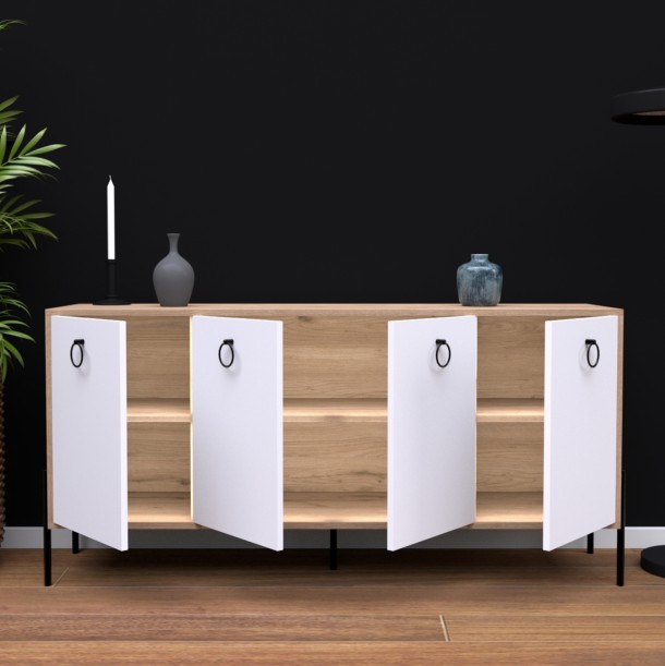 ΜΠΟΥΦΕΣ ΛΕΥΚΟΣ SONAMA FB99248.01 160x40,5x78,5Y εκ. 4
