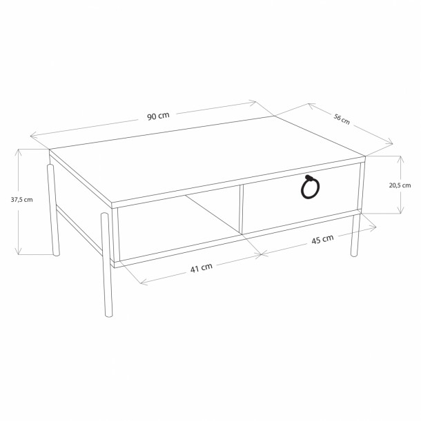 ΤΡΑΠΕΖΙ ΣΑΛΟΝΙΟΥ ΜΑΥΡΟ ΚΑΡΥΔΙ FB99247.04 90x56x37,5 εκ. 1