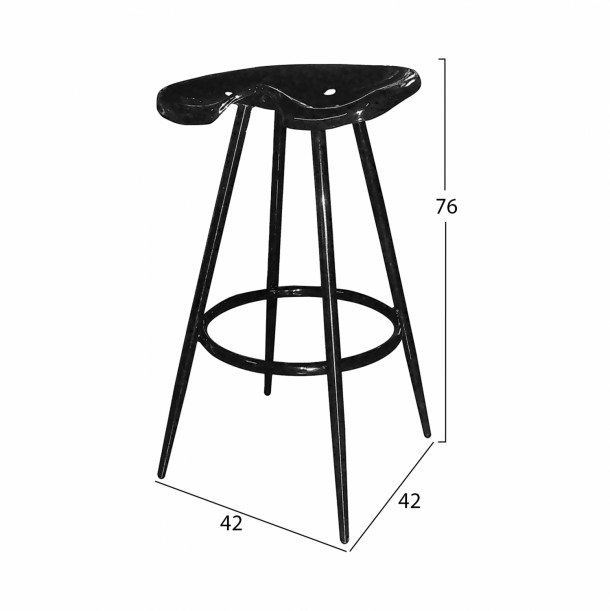 ΣΚΑΜΠΩ ΜΠΑΡ ΜΕΤΑΛΛΙΚΟ ΜΑΥΡΟ TS377 42X42X76 εκ. 1