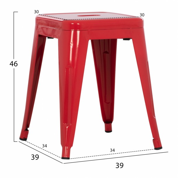 ΣΚΑΜΠΩ ΜΕΤΑΛΛΙΚΟ FB90096.14 ΣΕ ΚΟΚΚΙΝΟ 39x39x46 εκ. 1
