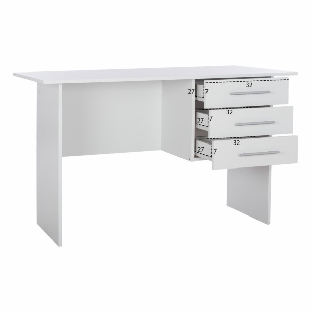 ΓΡΑΦΕΙΟ ΜΕΛΑΜΙΝΗΣ ENSLEY FB92029.05 ΜΕ 3 ΣΥΡΤΑΡΙΑ ΛΕΥΚΟ 120X60X76 εκ. 2