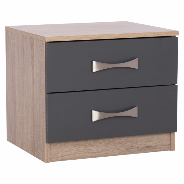 ΚΟΜΟΔΙΝΟ ASHLYN ΜΕ 2 ΣΥΡΤΑΡΙΑ ΚΑΙ ΧΕΡΟΥΛΙ SONAMA-ΓΚΡΙ 48x40,5x42 εκ. FB92235.04 0