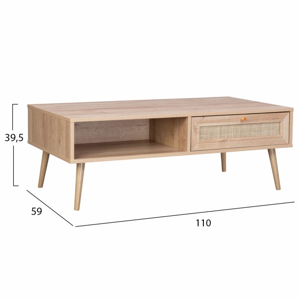 ΤΡΑΠΕΖΙ ΣΑΛΟΝΙΟΥ ΜΕ ΣΧΕΔΙΟ RATTAN FB99224 110x59x39,5 εκ. 1