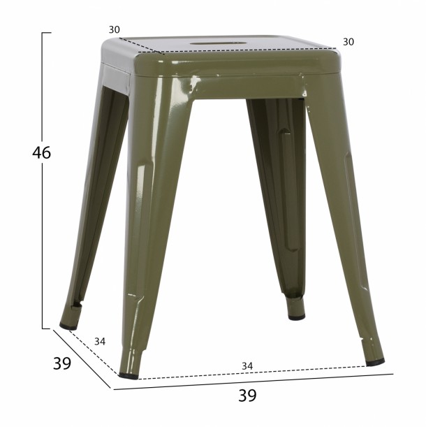 ΣΚΑΜΠΩ ΜΕΤΑΛΛΙΚΟ FB90096.13 ΣΕ ΠΡΑΣΙΝΟ 39x39x46 εκ. 1