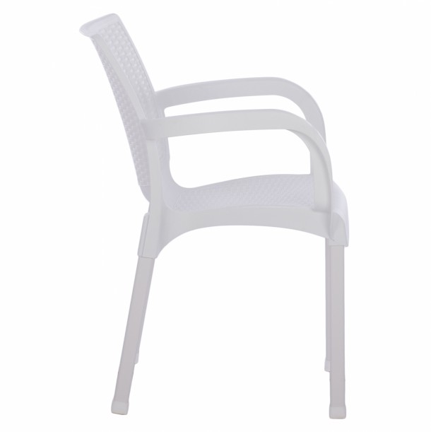 ΠΟΛΥΘΡΟΝΑ ΠΟΛΥΠΡΟΠΥΛΕΝΙΟΥ RATTAN ΠΟΔΙ ALU FB95591.01 ΧΡΩΜΑ ΛΕΥΚΟ 60x60x82 cm 3