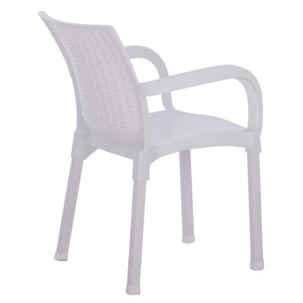 ΠΟΛΥΘΡΟΝΑ ΠΟΛΥΠΡΟΠΥΛΕΝΙΟΥ RATTAN ΠΟΔΙ ALU FB95591.01 ΧΡΩΜΑ ΛΕΥΚΟ 60x60x82 cm 4
