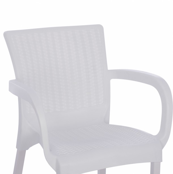 ΠΟΛΥΘΡΟΝΑ ΠΟΛΥΠΡΟΠΥΛΕΝΙΟΥ RATTAN ΠΟΔΙ ALU FB95591.01 ΧΡΩΜΑ ΛΕΥΚΟ 60x60x82 cm 6