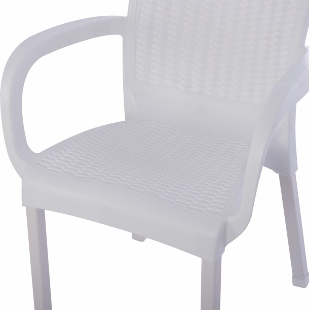 ΠΟΛΥΘΡΟΝΑ ΠΟΛΥΠΡΟΠΥΛΕΝΙΟΥ RATTAN ΠΟΔΙ ALU FB95591.01 ΧΡΩΜΑ ΛΕΥΚΟ 60x60x82 cm 7
