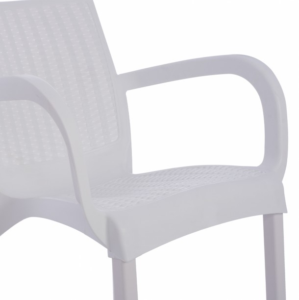 ΠΟΛΥΘΡΟΝΑ ΠΟΛΥΠΡΟΠΥΛΕΝΙΟΥ RATTAN ΠΟΔΙ ALU FB95591.01 ΧΡΩΜΑ ΛΕΥΚΟ 60x60x82 cm 9