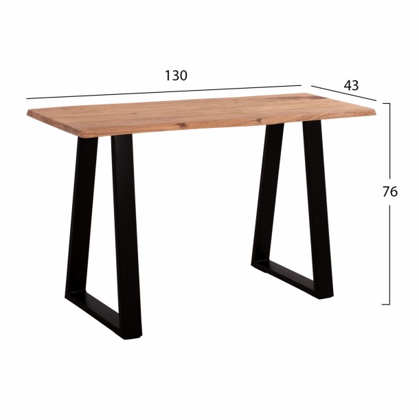 ΤΡΑΠΕΖΙ ΚΟΝΣΟΛΑ SOFIA SLIM FB98503.11 ΜΑΣΙΦ ΞΥΛΟ ΑΚΑΚΙΑΣ ΦΥΣΙΚΟ 130X45X76Υεκ. 1