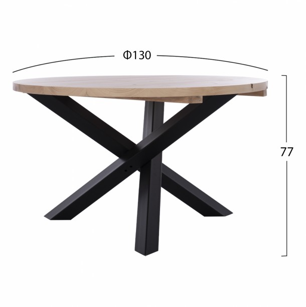 ΤΡΑΠΕΖΙ ΑΠΟ ΜΑΣΙΦ ΞΥΛΟ ΕΛΑΤΟΥ Φ130 FB911696 1