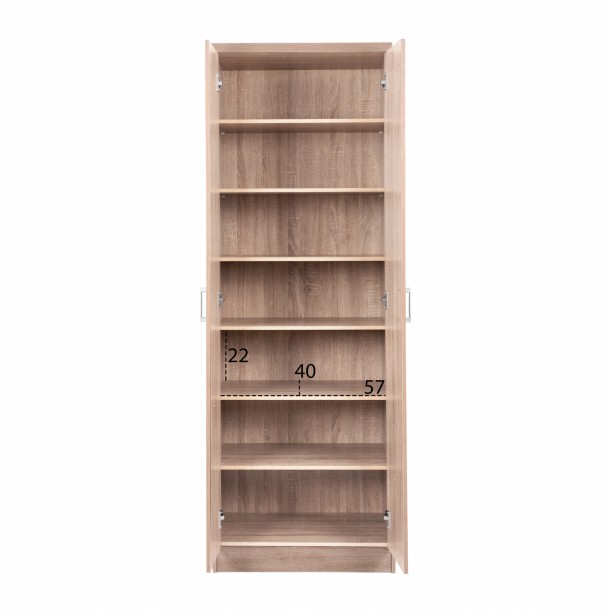ΠΑΠΟΥΤΣΟΘΗΚΗ ΞΥΛΙΝΗ ΜΕ 6 ΡΑΦΙΑ 60X43X180.5εκ. ZEBRANO FB2379.01 2