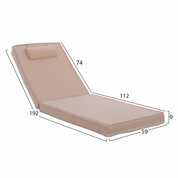 ΜΑΞΙΛΑΡΙ ΞΑΠΛΩΣΤΡΑΣ POLYESTER CHIOS ΜΠΕΖ FB911236.01P 192x59x9 εκ. 1