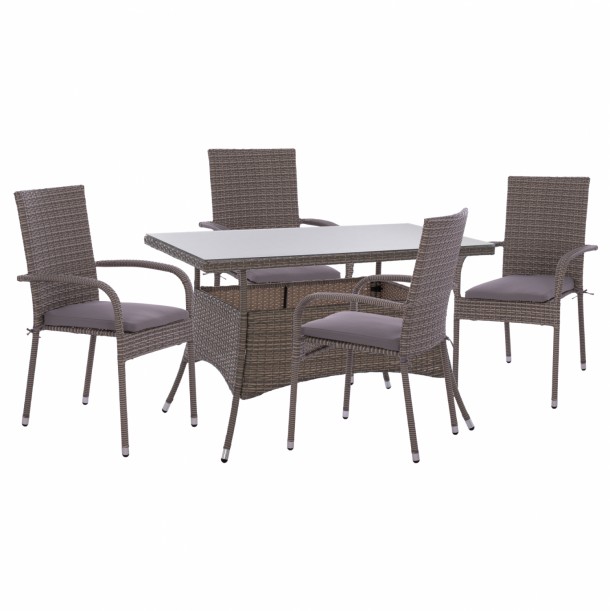 ΤΡΑΠΕΖΙ ΜΕΤΑΛΛΙΚΟ RATTAN ΜΠΕΖ ΚΑΦΕ FB95507.02 150x90x75 εκ. 0