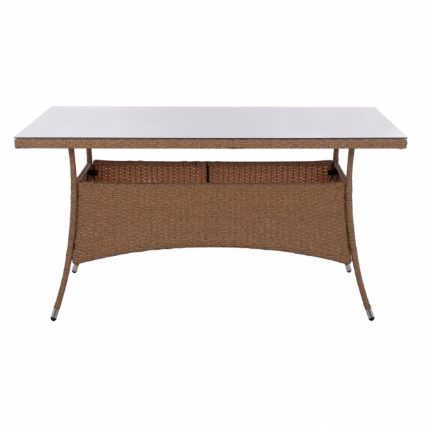 ΤΡΑΠΕΖΙ ΜΕΤΑΛΛΙΚΟ RATTAN ΜΠΕΖ ΚΑΦΕ FB95507.02 150x90x75 εκ. 8