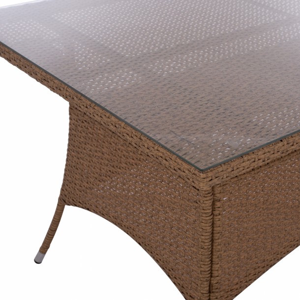 ΤΡΑΠΕΖΙ ΜΕΤΑΛΛΙΚΟ RATTAN ΜΠΕΖ ΚΑΦΕ FB95507.02 150x90x75 εκ. 9
