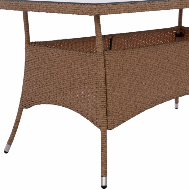 ΤΡΑΠΕΖΙ ΜΕΤΑΛΛΙΚΟ RATTAN ΜΠΕΖ ΚΑΦΕ FB95507.02 150x90x75 εκ. 10