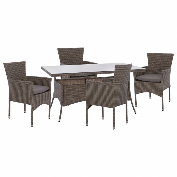 ΤΡΑΠΕΖΙ ΜΕΤΑΛΛΙΚΟ RATTAN ΓΚΡΙ FB95141.31 120x70x75Υ εκ. 0