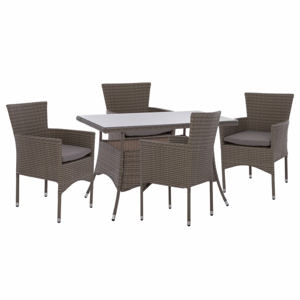 ΤΡΑΠΕΖΙ ΜΕΤΑΛΛΙΚΟ RATTAN ΜΠΕΖ ΚΑΦΕ FB95141.32 120x70x75Υ εκ. 0