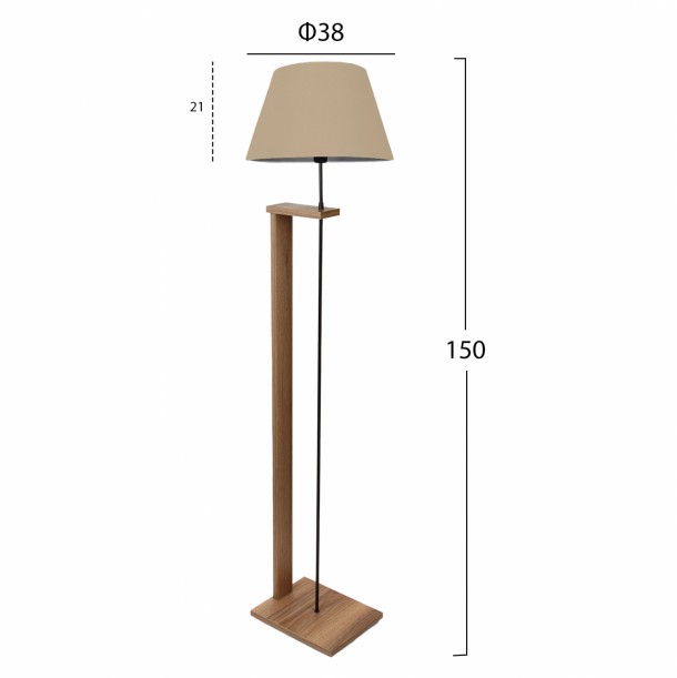 ΦΩΤΙΣΤΙΚΟ ΔΑΠΕΔΟΥ MDF ΚΑΡΥΔΙ ΜΕ ΜΠΕΖ FB97609.03 Φ38x150 εκ. 1
