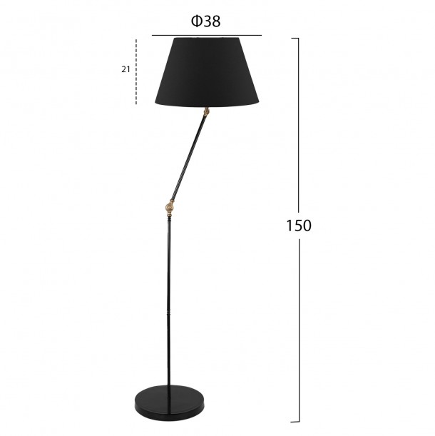 ΦΩΤΙΣΤΙΚΟ ΔΑΠΕΔΟΥ ΜΕΤΑΛΛΙΚΟ ΜΑΥΡΟ FB97610.02 Φ38x143 εκ. 1