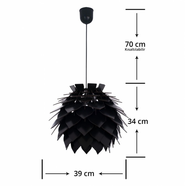 ΦΩΤΙΣΤΙΚΟ CACTI MDF ΣΕ ΧΡΩΜΑ ΜΑΥΡΟ FB99205.03 Φ39x34-104Y εκ. 1