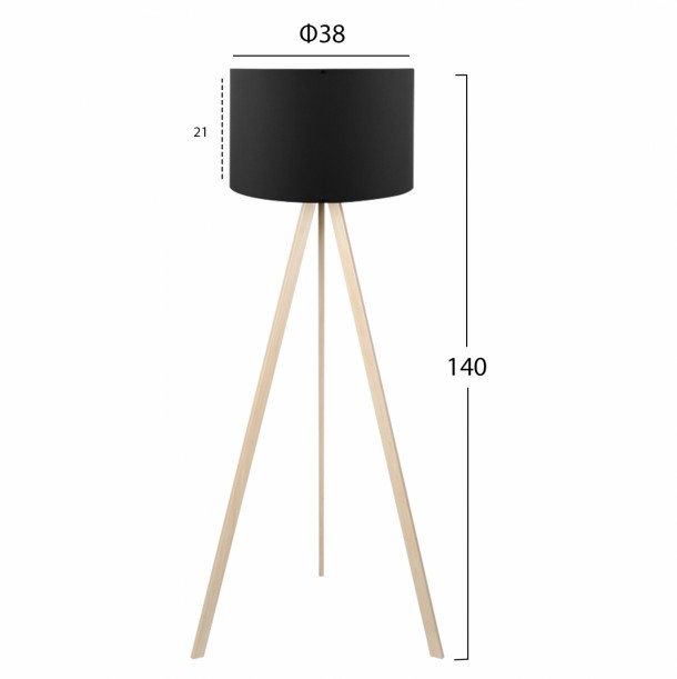 ΦΩΤΙΣΤΙΚΟ ΔΑΠΕΔΟΥ ΦΥΣΙΚΟ ΜΕ ΜΑΥΡΟ FB97578.08 Φ38x140 εκ. 1