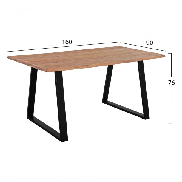 ΤΡΑΠΕΖΙ ΤΡΑΠΕΖΑΡΙΑΣ SLIM FB98500.11 ΜΑΣΙΦ ΞΥΛΟ ΑΚΑΚΙΑΣ 160x90x76Υ εκ. 1