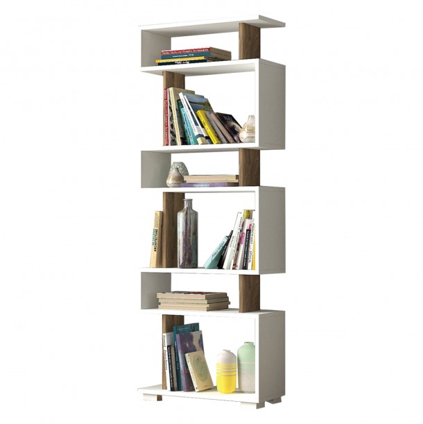 ΒΙΒΛΙΟΘΗΚΗ ΜΕΛΑΜΙΝΗΣ ΚΑΡΥΔΙ ΜΕ ΛΕΥΚΟ 60x19,5x165Υεκ.FB98923.11 0