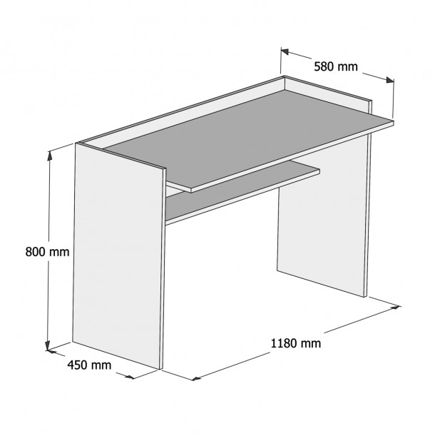 ΓΡΑΦΕΙΟ ΜΕΛΑΜΙΝΗΣ SONAMA ΛΕΥΚΟ 118x58x80Υεκ.FB99227.12 1