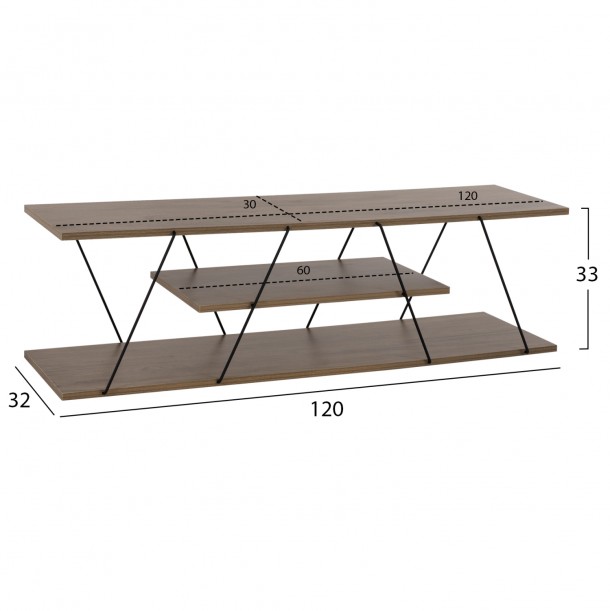ΕΠΙΠΛΟ ΤΗΛΕΟΡΑΣΗΣ FB98922.13 ΜΕΛΑΜΙΝΗ OLIVE GREY 120x32x33Yεκ. 1