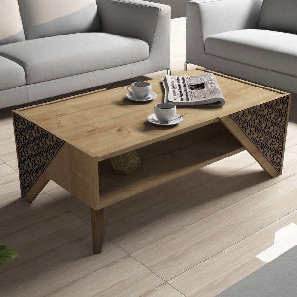 ΣΥΝΘΕΣΗ ΣΑΛΟΝΙΟΥ ΜΕΛΑΜΙΝΗΣ 2 ΤΜΧ ΦΥΣΙΚΟ OAK FB911849.01 5