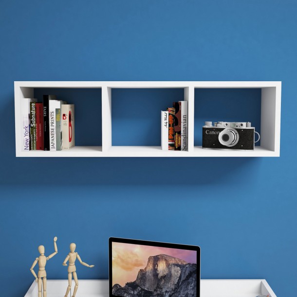 ΡΑΦΙΕΡΑ ΤΟΙΧΟΥ ΜΕΛΑΜΙΝΗΣ ΛΕΥΚΗ FB99228.11 90x22x25,6Υ εκ. 2