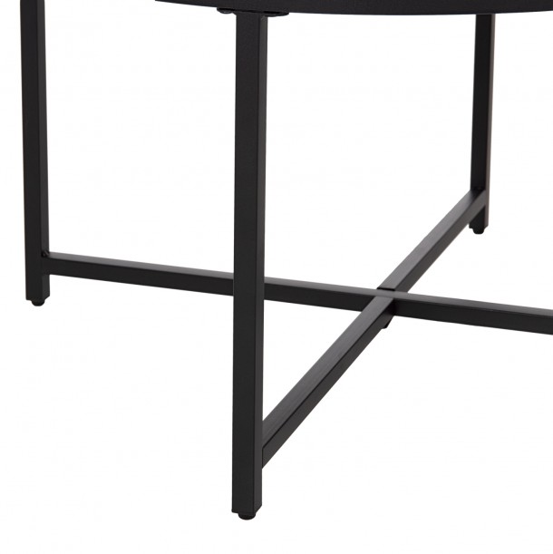 ΤΡΑΠΕΖΙ ΣΑΛΟΝΙΟΥ FB99420.03 BLACK MARBLE ΜΕΛΑΜΙΝΗ-ΜΑΥΡΗ ΜΕΤΑΛΛΙΚΗ ΒΑΣΗ Φ80x48,5Yεκ. 3