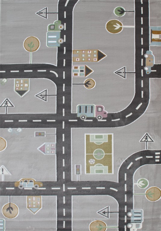 Παιδική Μοκέτα Υφαντή Baby Road 095 Γκρι 0