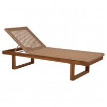ΞΑΠΛΩΣΤΡΑ FB95993 TEAK ΞΥΛΟ ΚΑΙ ΣΧΟΙΝΙ VIRO ΣΕ ΠΛΕΞΗ WICKER 191x65x86Yεκ.