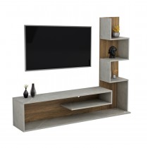 ΣΥΝΘΕΤΟ ΤΗΛΕΟΡΑΣΗΣ FB98908.14 ΜΕΛΑΜΙΝΗ ΓΚΡΙ STONE TEXTURE-ΦΥΣΙΚΟ 149,5x29,5x120,8Υεκ.