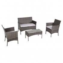 ΣΕΤ ΣΑΛΟΝΙ 4ΤΜΧ FB96089.02 ΣΥΝΘ.RATTAN ΓΚΡΙ-ΜΠΕΖ ΜΑΞΙΛΑΡΙΑ