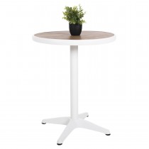 ΤΡΑΠΕΖΙ ΑΛΟΥΜΙΝΙΟΥ ΣΤΡΟΓΓΥΛΟ FB96086.02 ΛΕΥΚΟ-POLYWOOD TOP ΦΥΣΙΚΟ Φ60x73Υεκ.