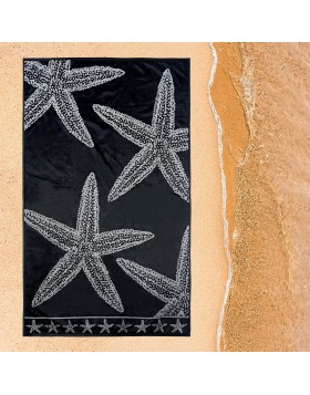 Πετσέτα Θαλάσσης Starfish Black 86Χ160
