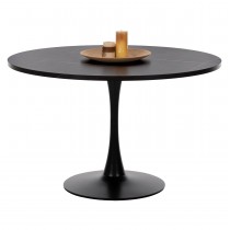 ΤΡΑΠΕΖΙ ΤΡΑΠΕΖΑΡΙΑΣ FB99422.12 ΣΤΡΟΓΓΥΛΟ BLACK MARBLE Φ120x74Yεκ.