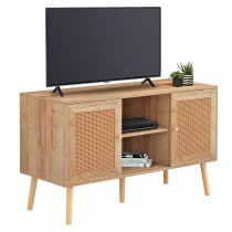 ΕΠΙΠΛΟ TV ΜΕΛΑΜΙΝΗΣ ΜΕ ΠΟΡΤΕΣ RATTAN FB99223.11 ΣΕ ΧΡΩΜΑ ΦΥΣΙΚΟ 120x39x56,5Υεκ.
