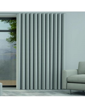 Κουρτίνα Wave Blackout Light Grey Έτοιμη Ραμμένη 140x260