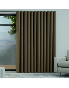Κουρτίνα Wave Blackout Taupe Έτοιμη Ραμμένη 140x260